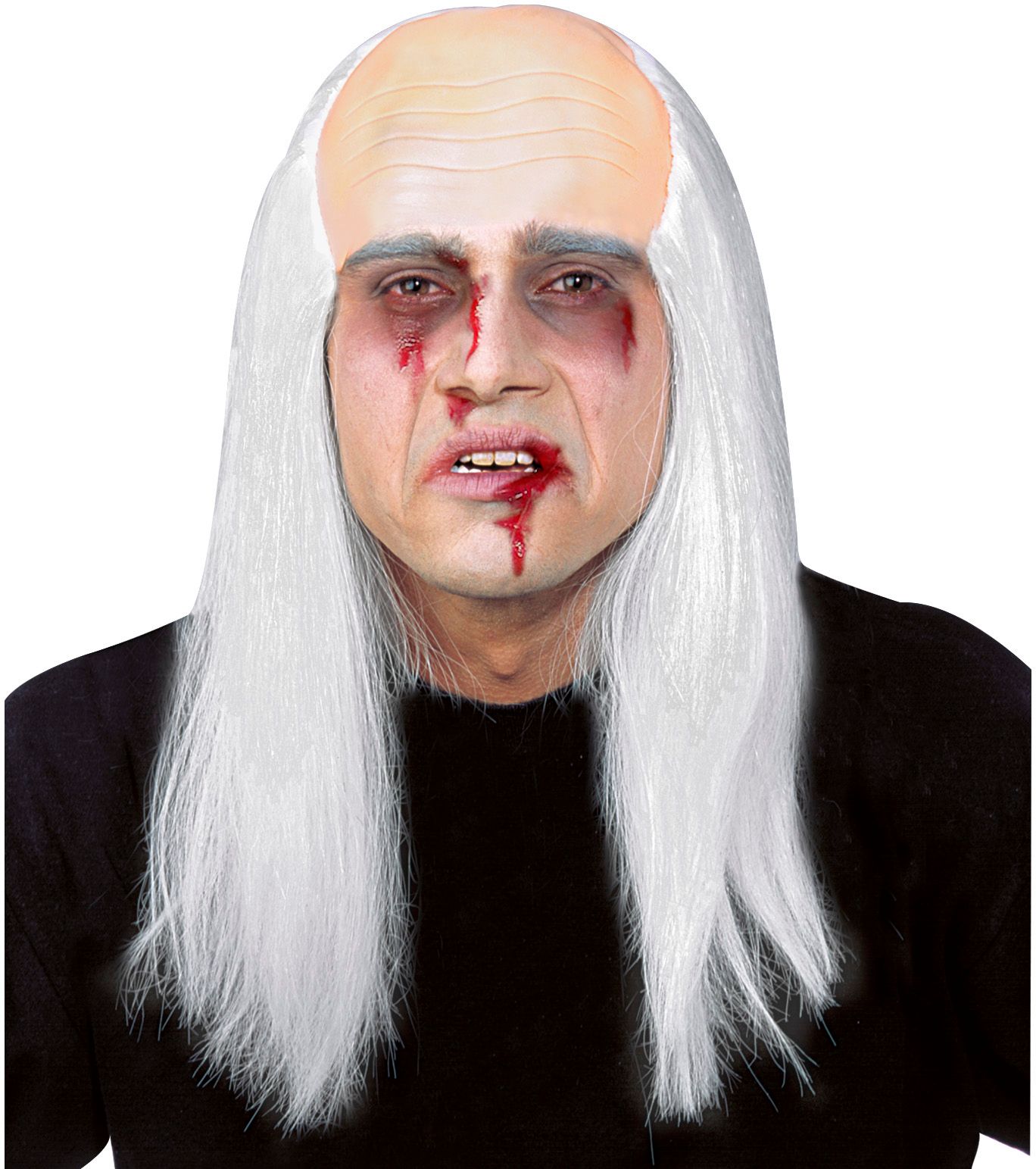 Kale Kop met Grijs Haar Aan Zijkant