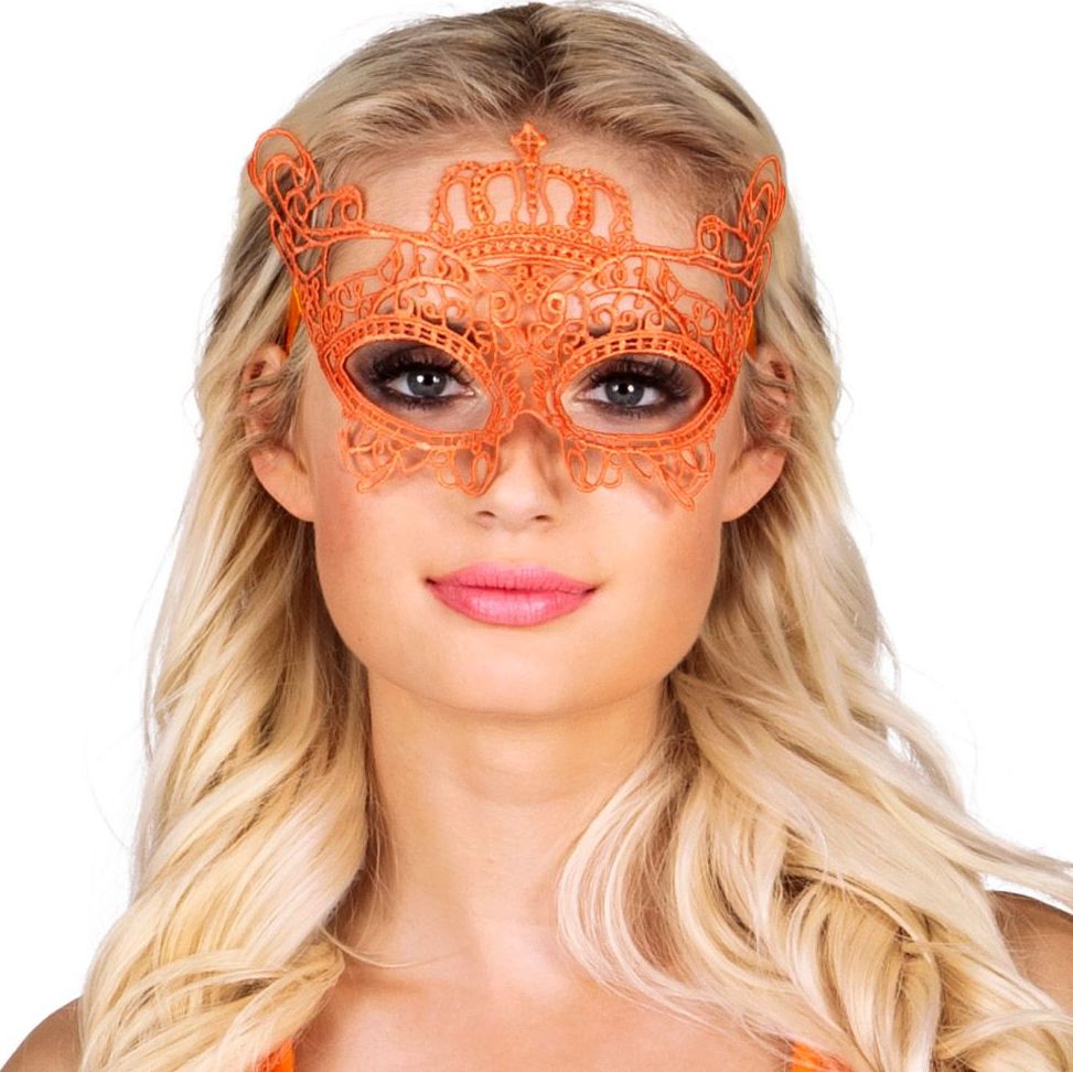 Kanten Oranje Koninklijk Oogmasker