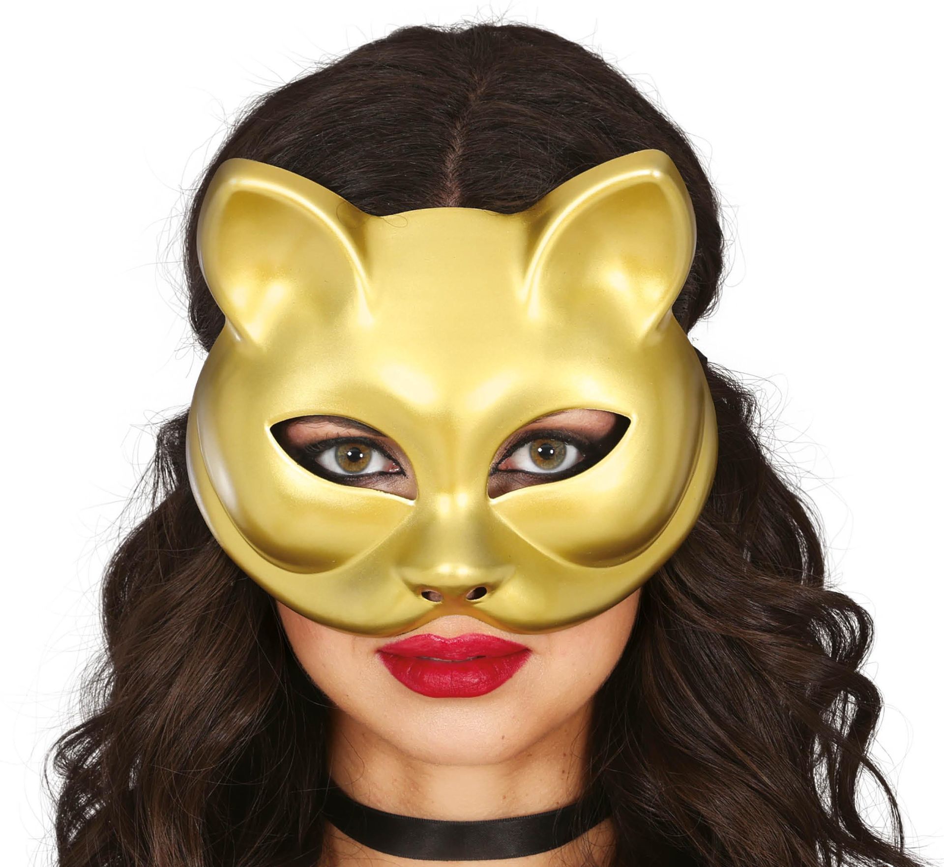 Kat Halfmasker Goud Venetiaans Carnaval