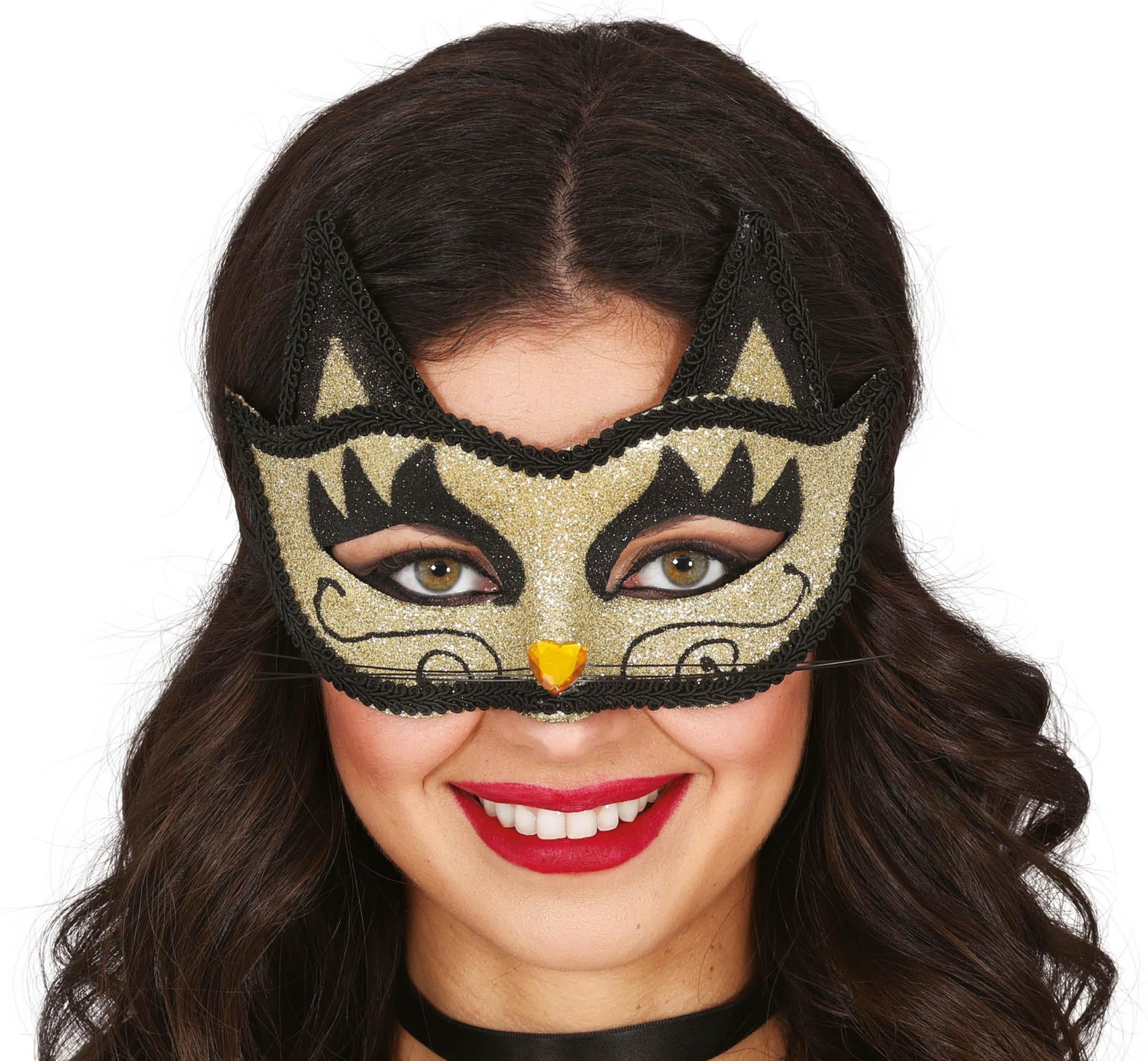 Kat Oogmasker Goud Zwart Venetiaans Carnaval