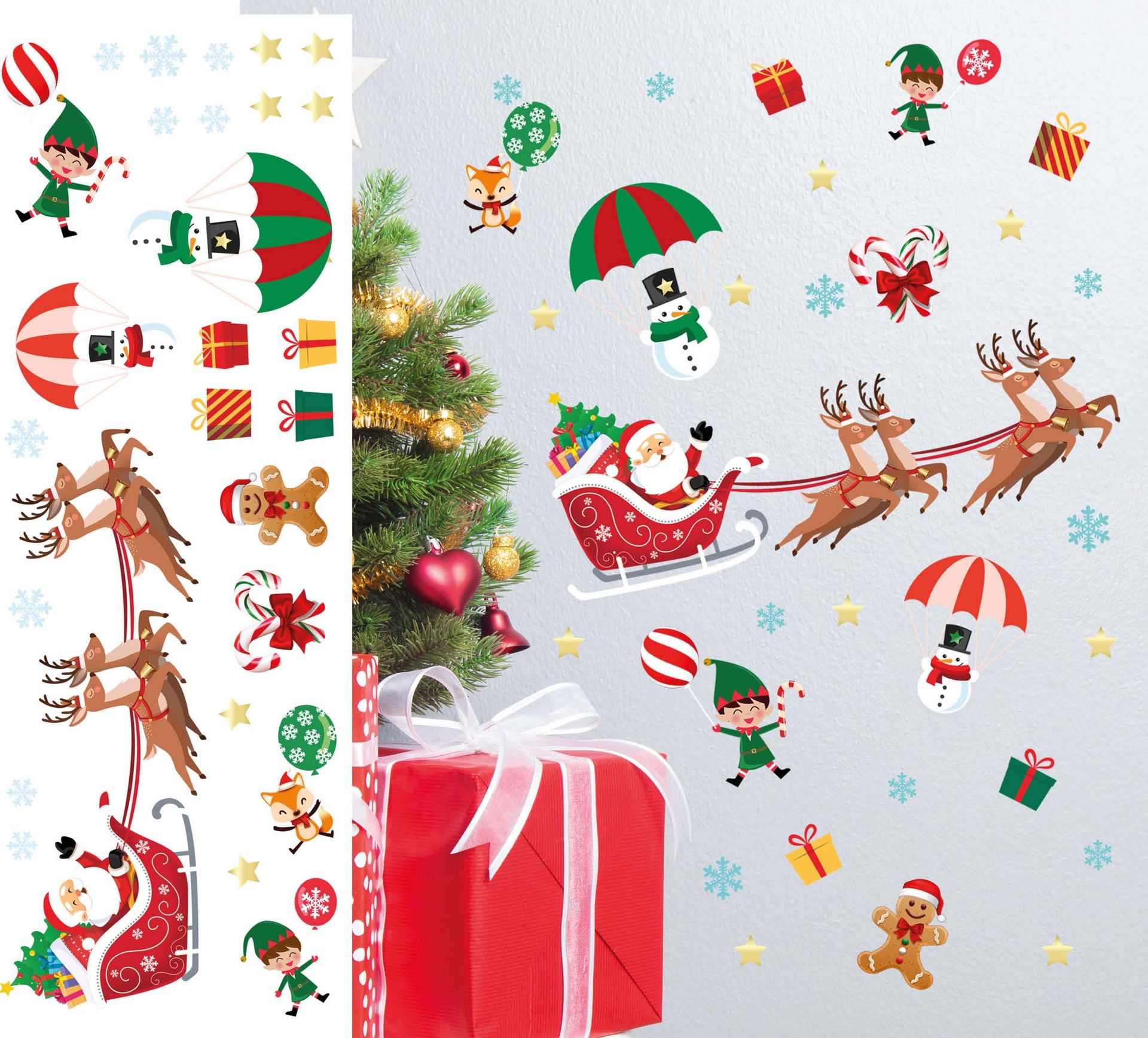 Kerst Arrenslee Muur Stickers