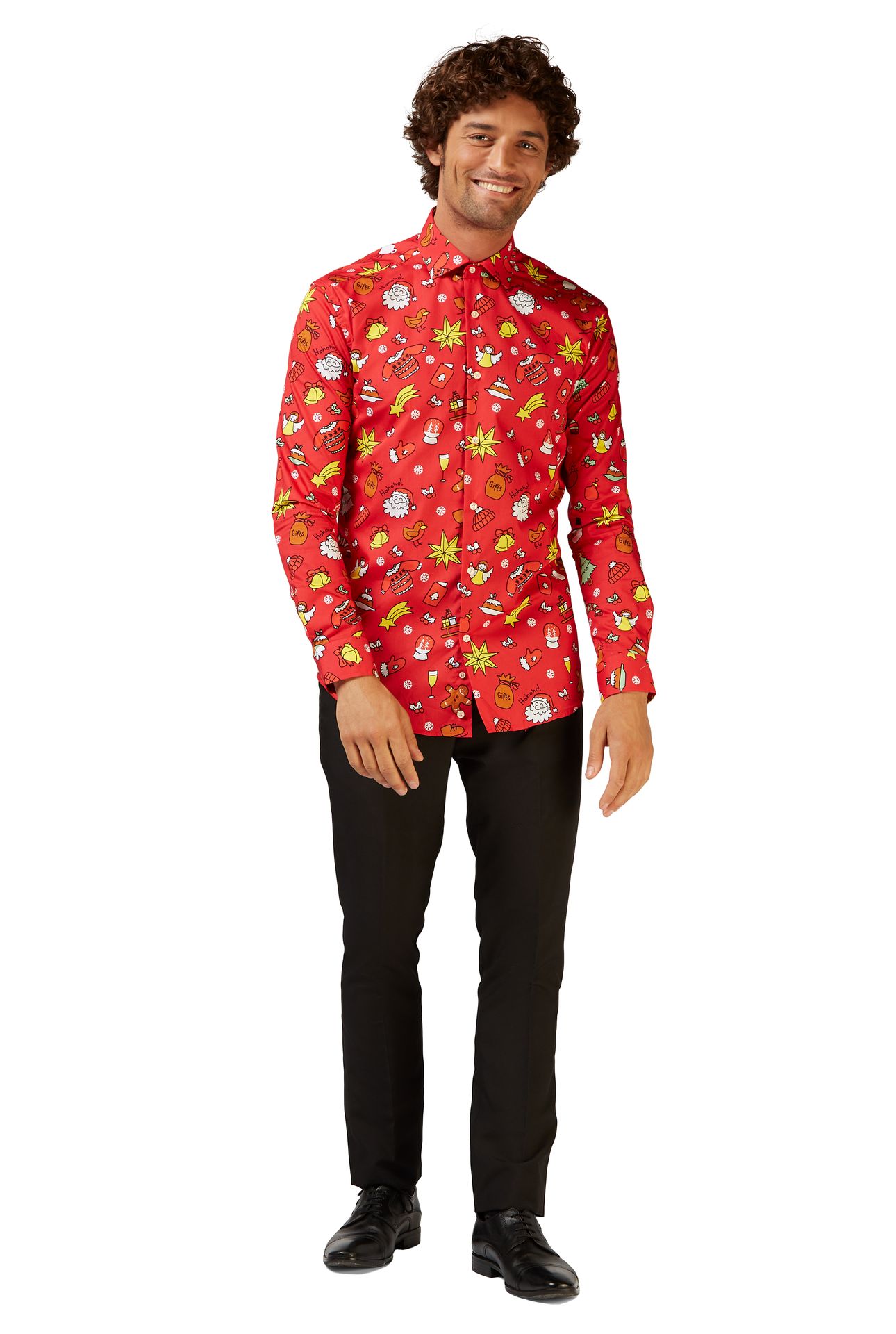 Kerst cartoon blouse Opposuit rood