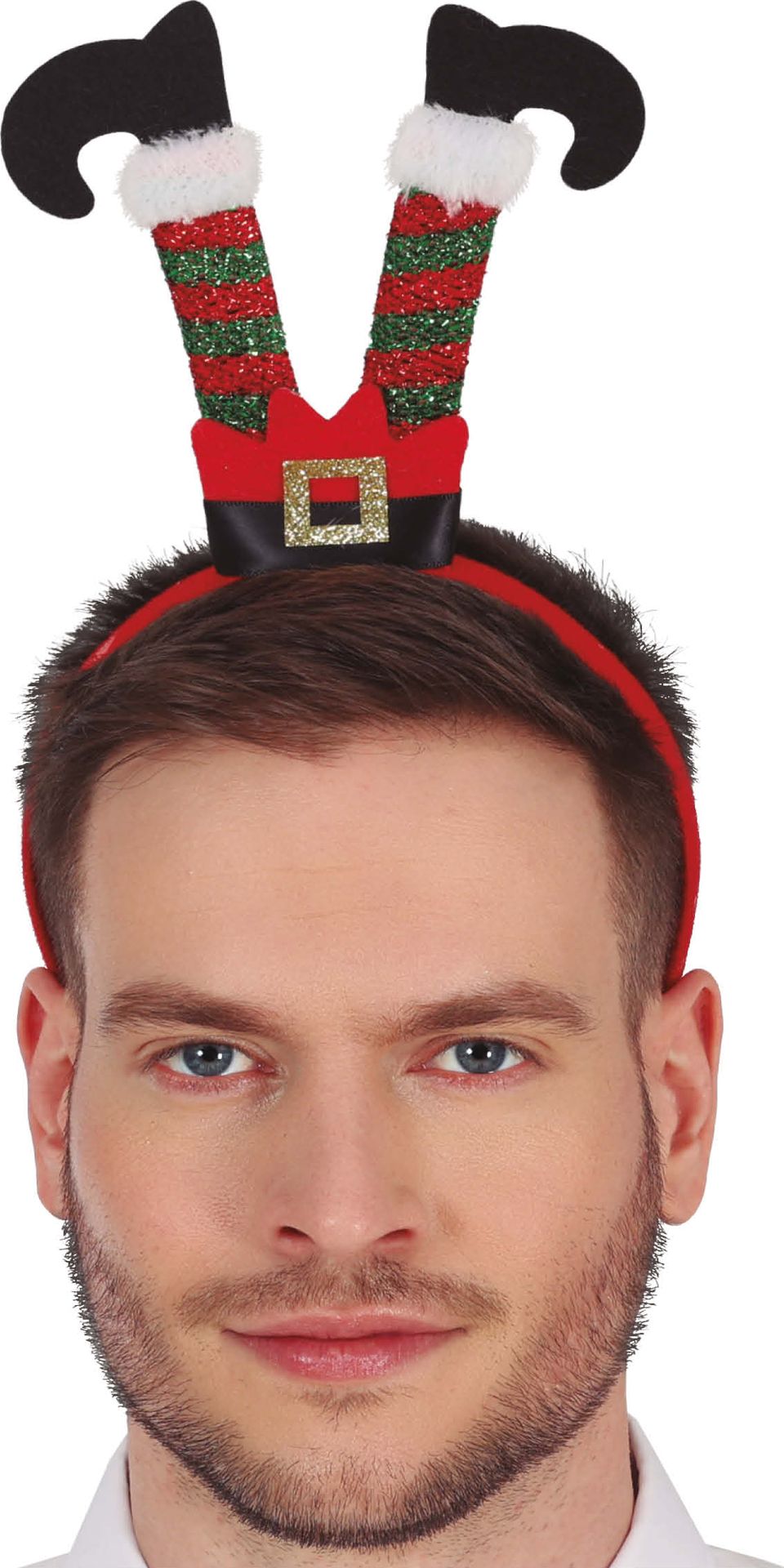 Kerst Elf Op De Kop Haarband met Glitters