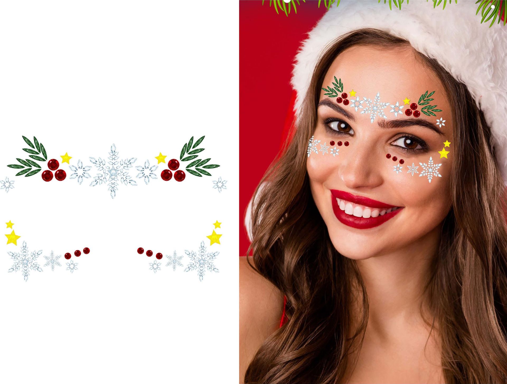 Kerst Face Jewels Dames