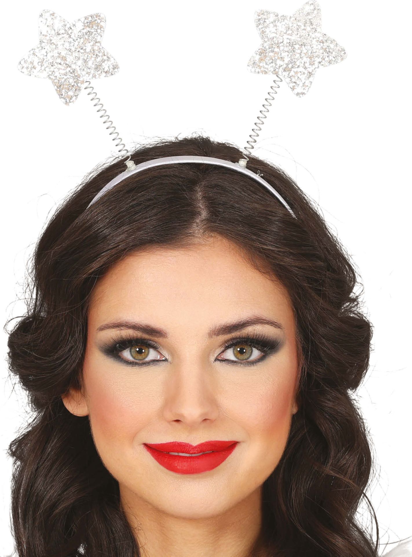 Kerst Haarband met Glitter Sterren Zilver