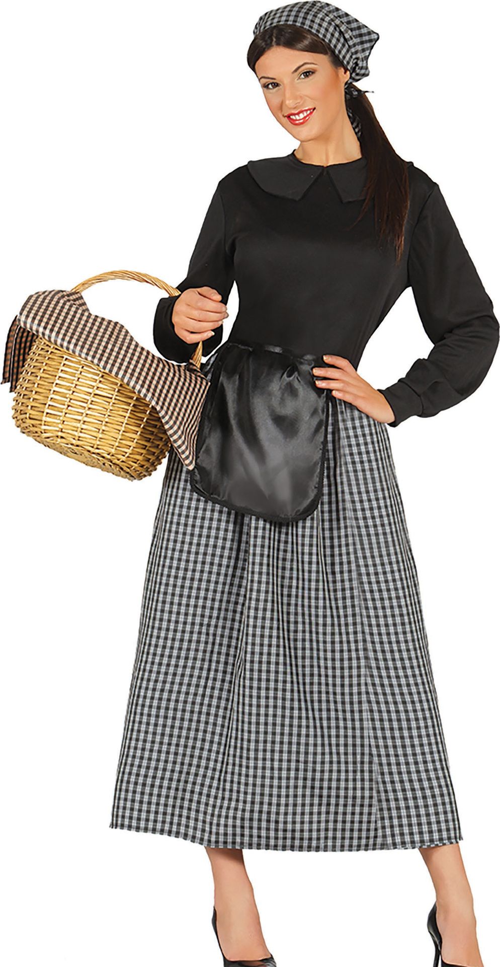 Kerst Kastanje Verkoopster Dickens Kostuum Dames