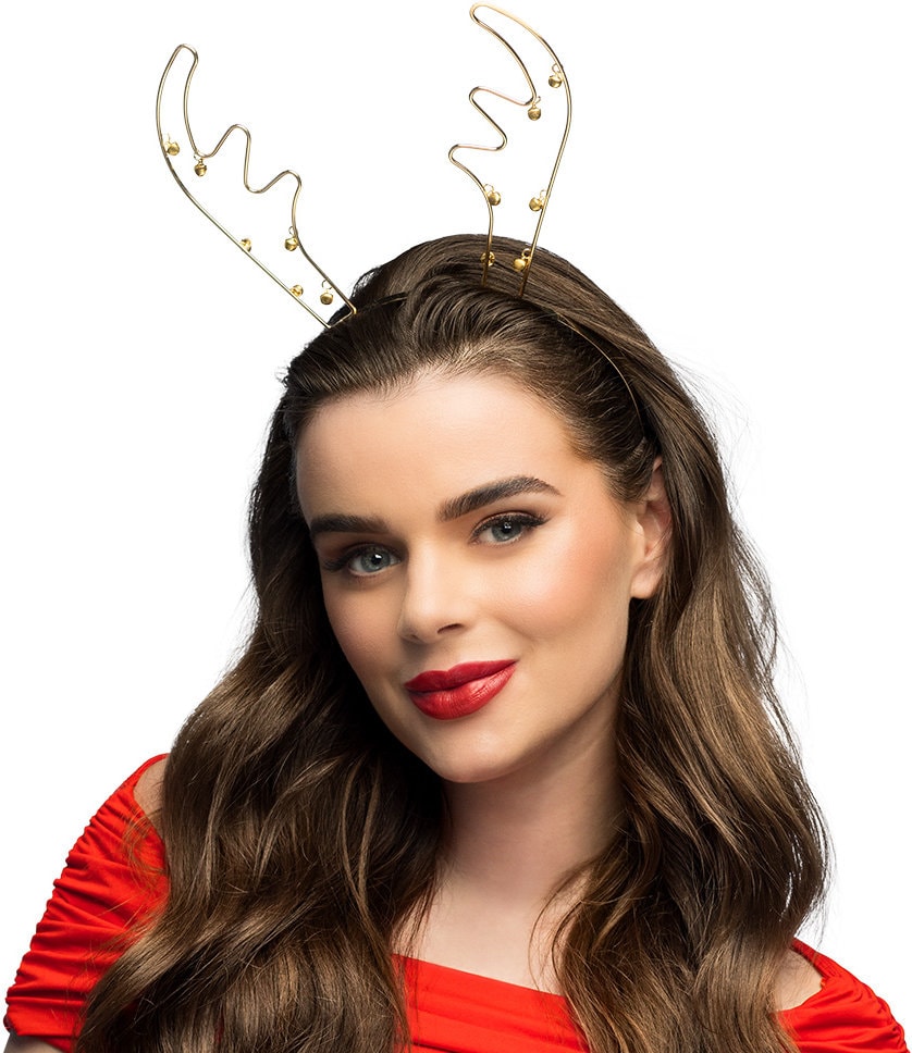 Kerst Rendier Diadeem Goud