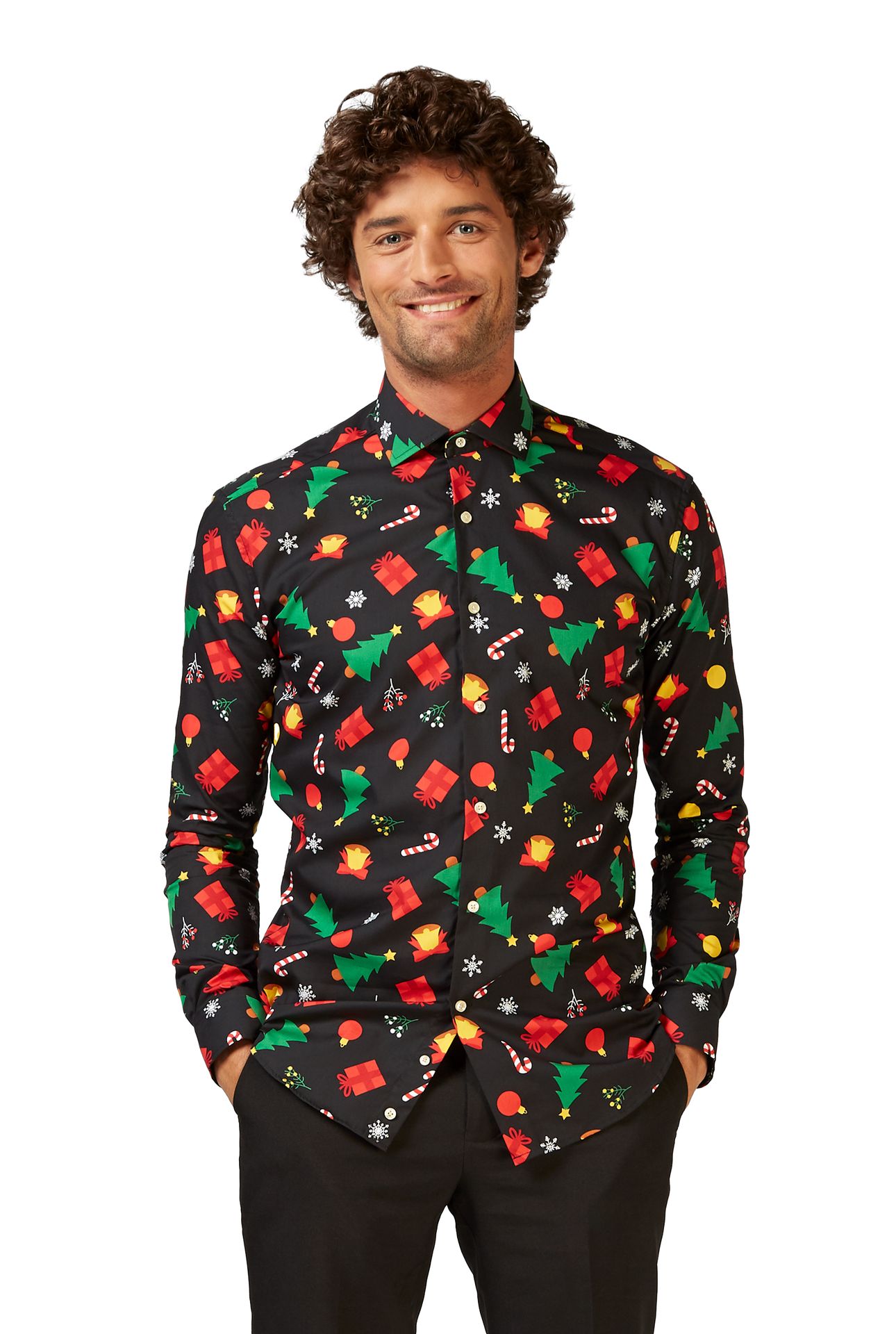 Kerst Symbolen Blouse Opposuits Zwart