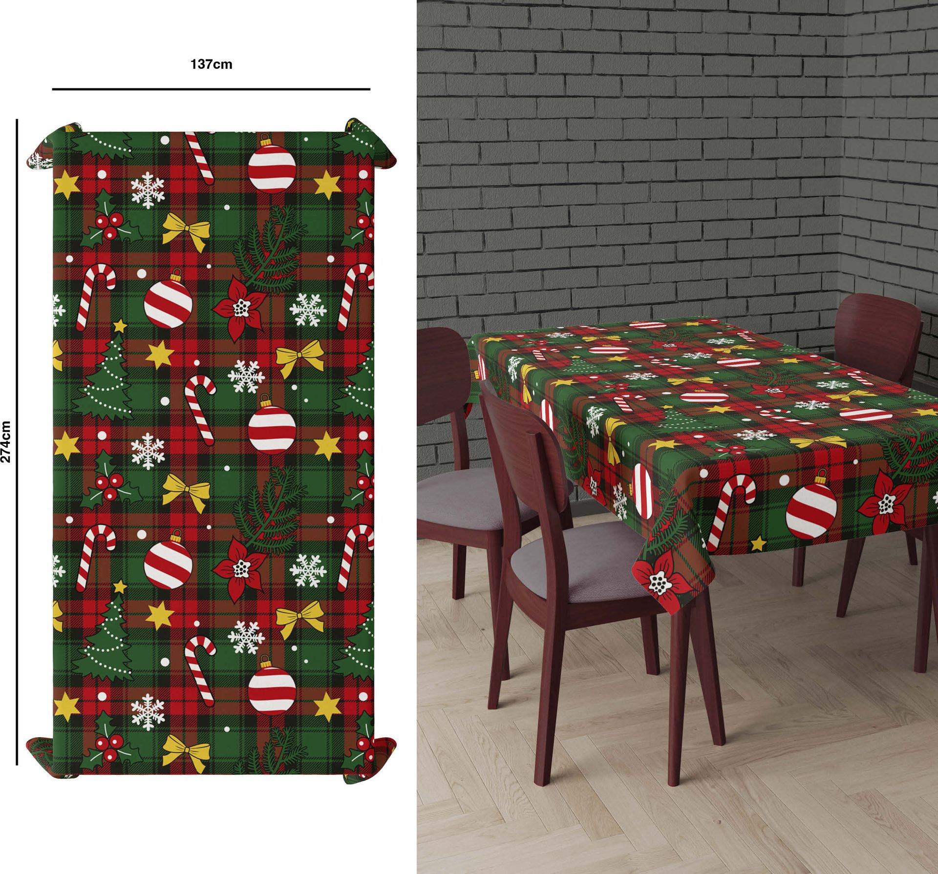 Kerst Tafelkleed Schotse Ruit