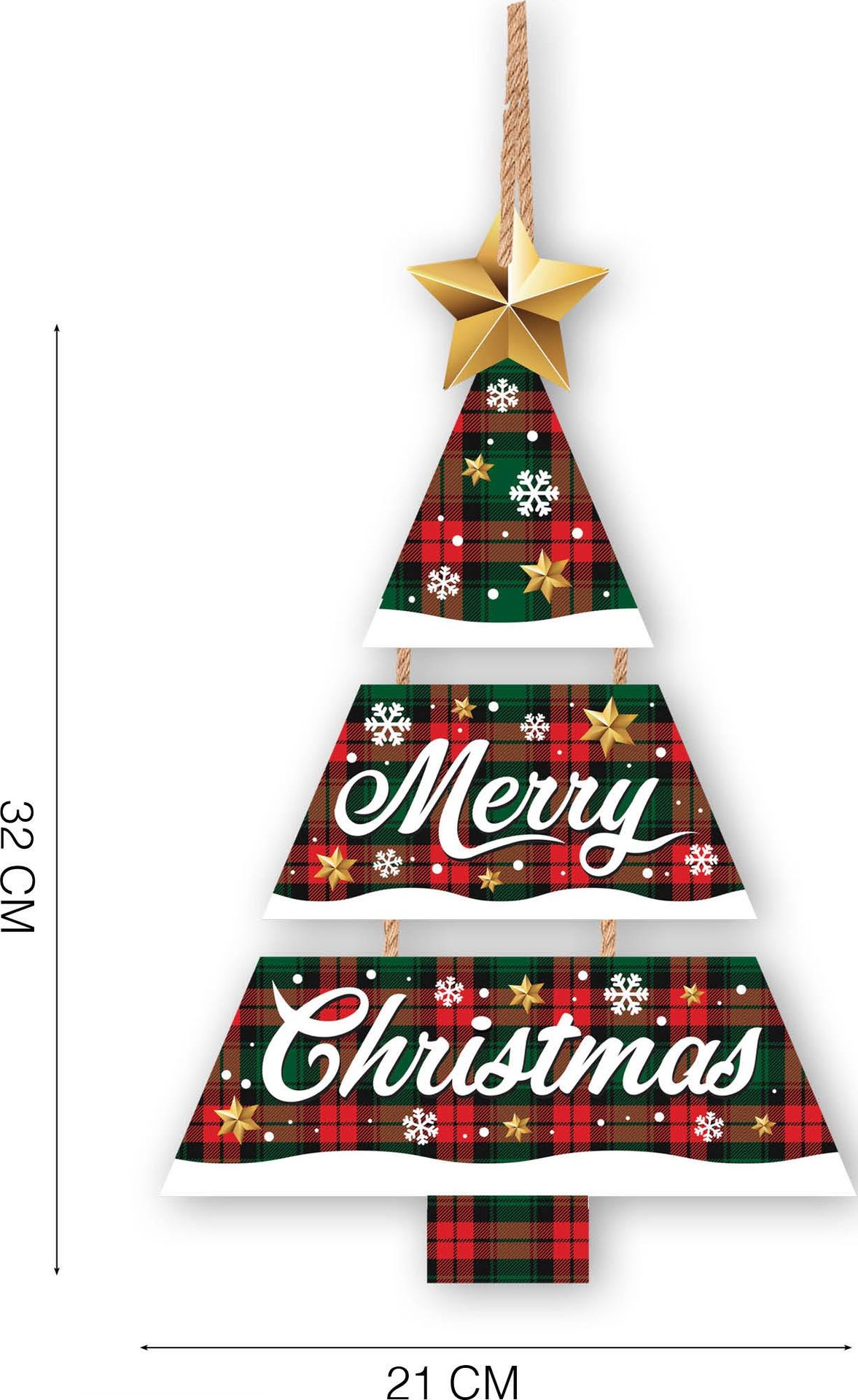 Kerstboom Kerst Wand Decoratie 32X21cm