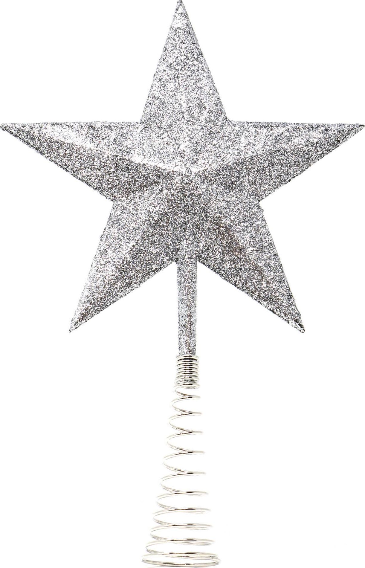 Kerstboom Piek Ster Spiraal Zilver 23cm
