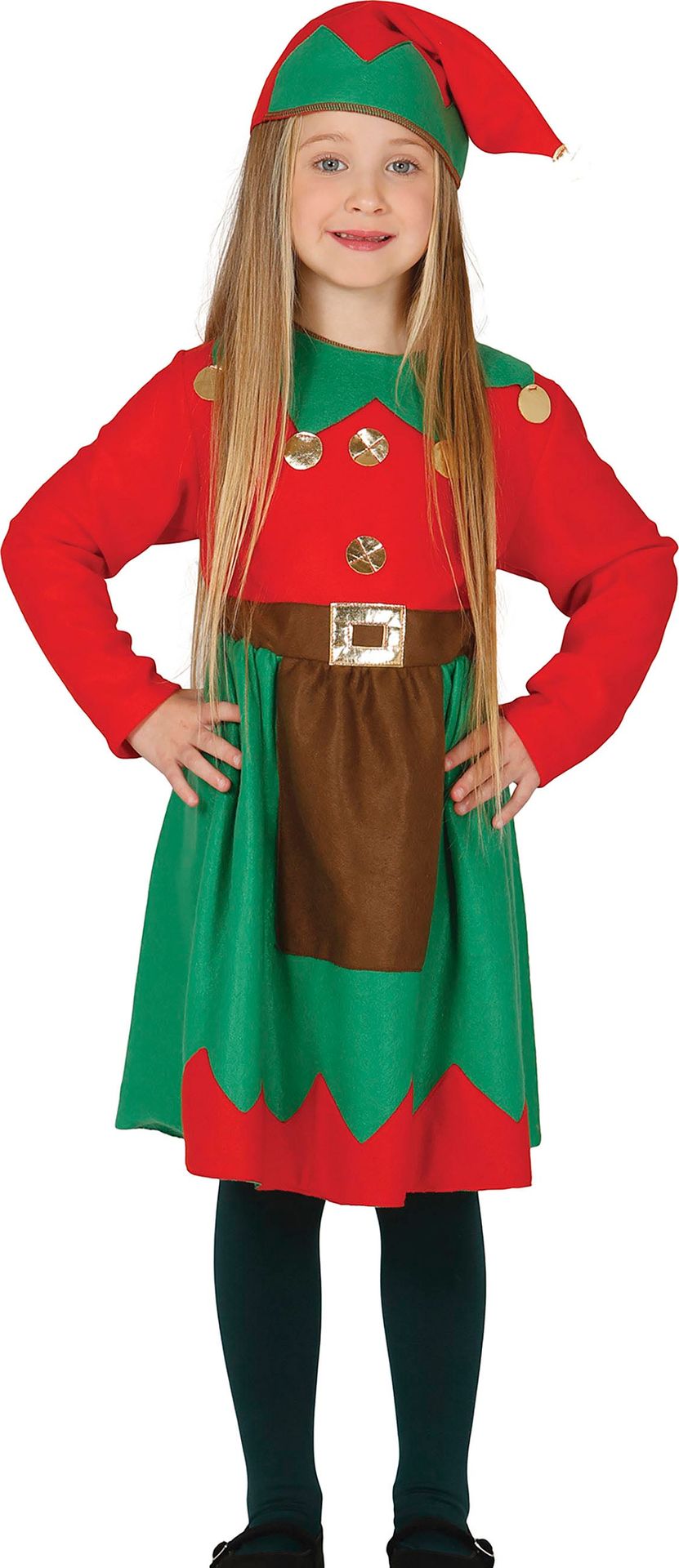 Kerstelf Jurkje Groen Meisjes