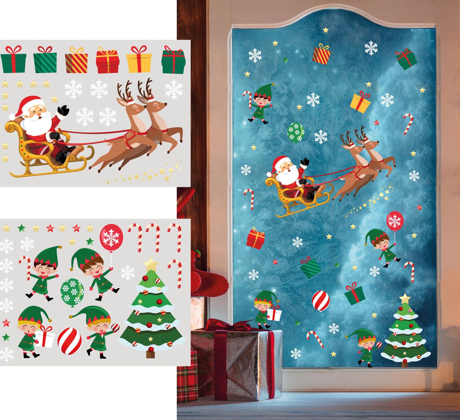 Kerstman Arrenslee Statische Raamstickers