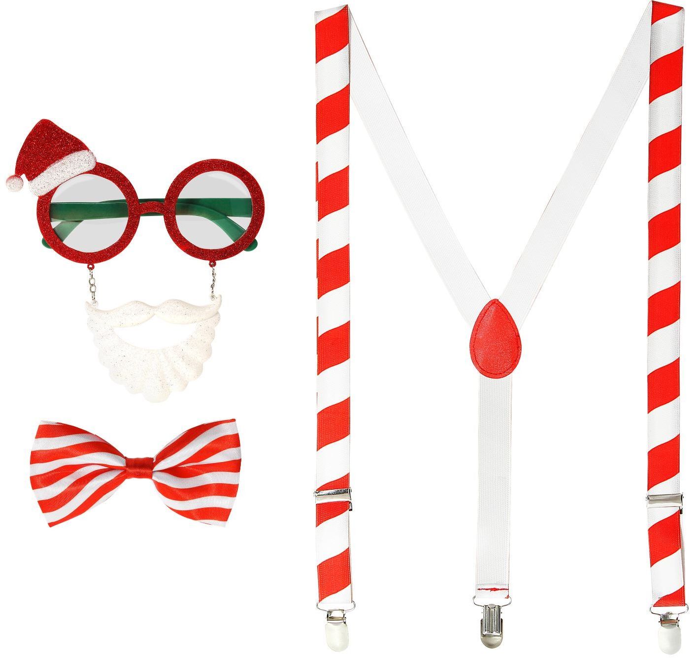 Kerstman Hipster Accessoire Setje