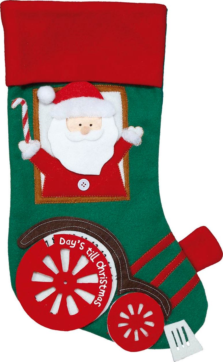 Kerstman In Trein Cadeau Sok Kerstmis 48cm