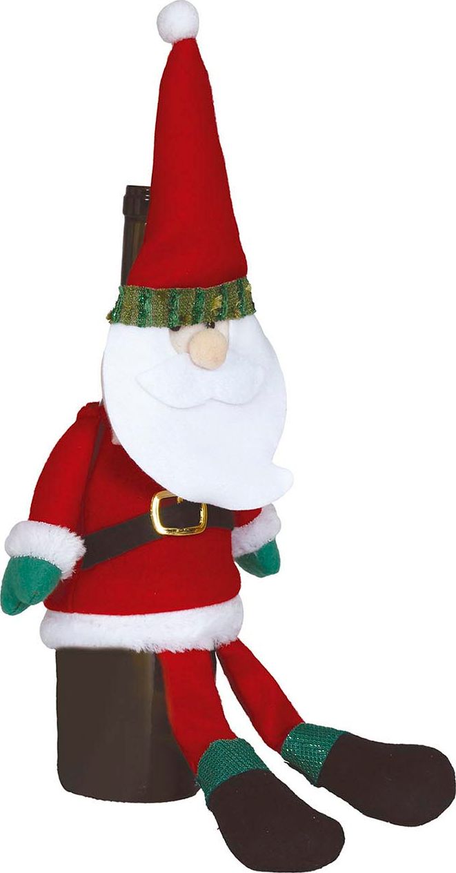 Kerstman Wijnfles Decoratie 45cm