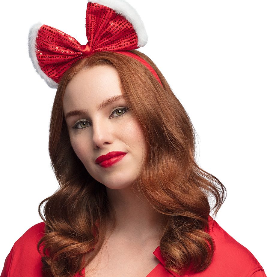 Kerststrik Tiara Didadeem Rood