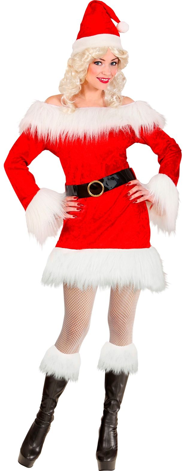 Kerstvrouw Fluweel Pluche Kostuum
