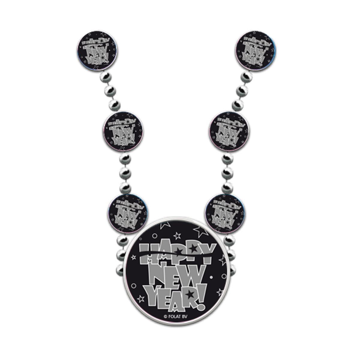 Ketting Happy New Year Zwart Zilver