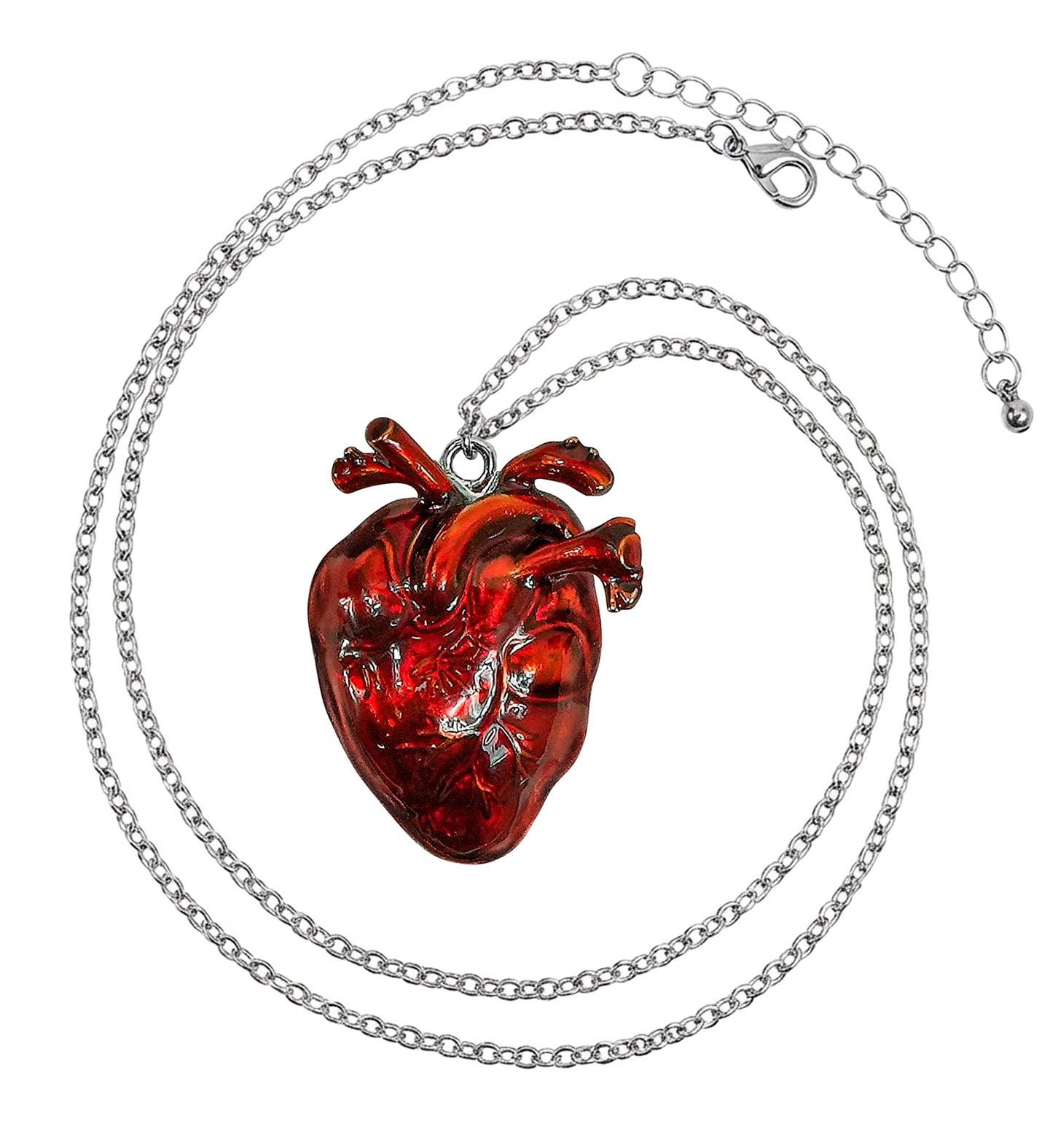 Ketting Zilver met Rood Hart