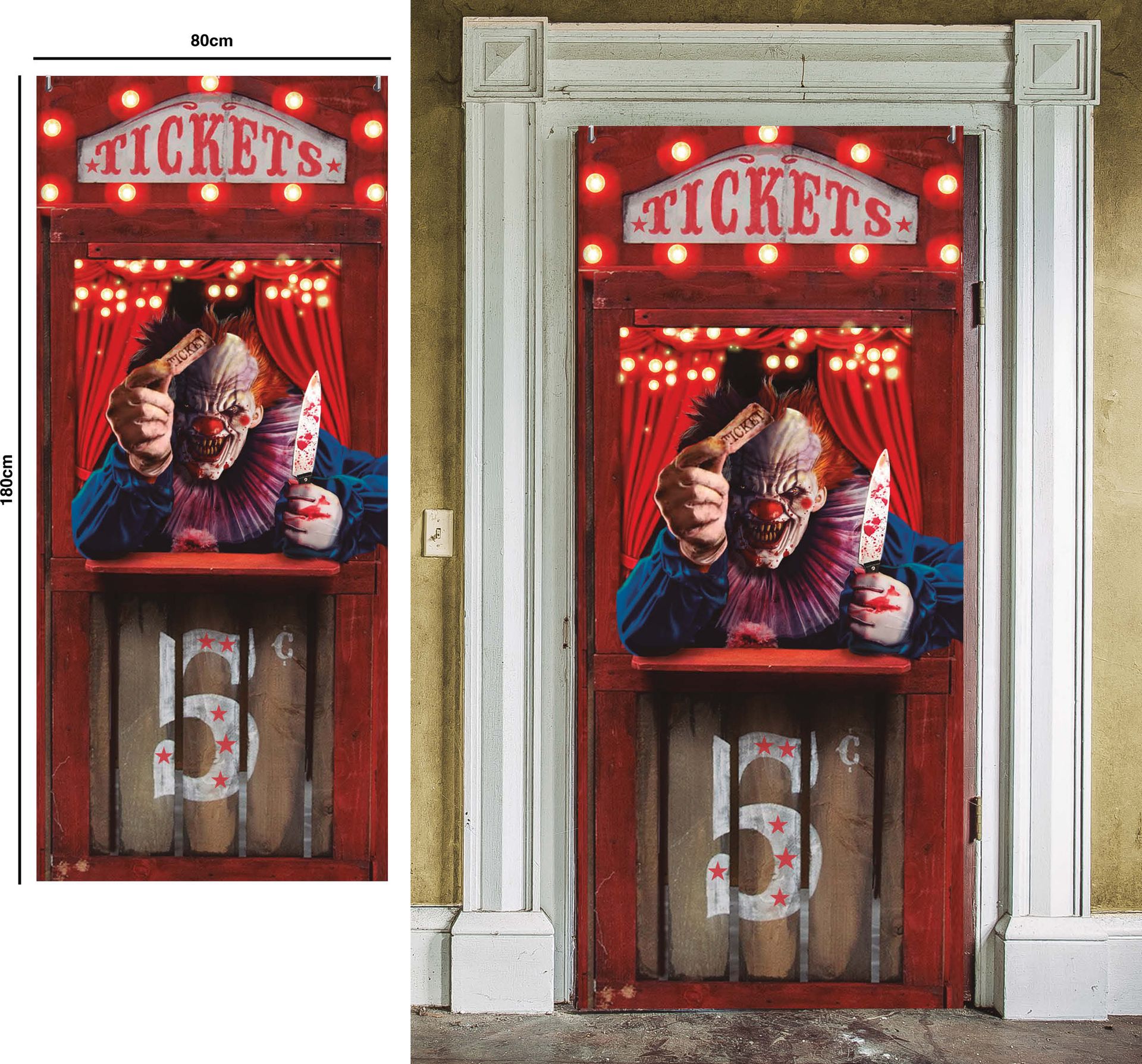 Killer Clown Halloween Deur Decoratie