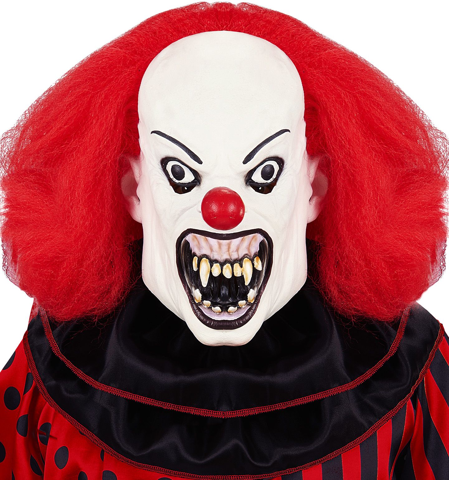 Killer Clown Masker met Rode Pruik
