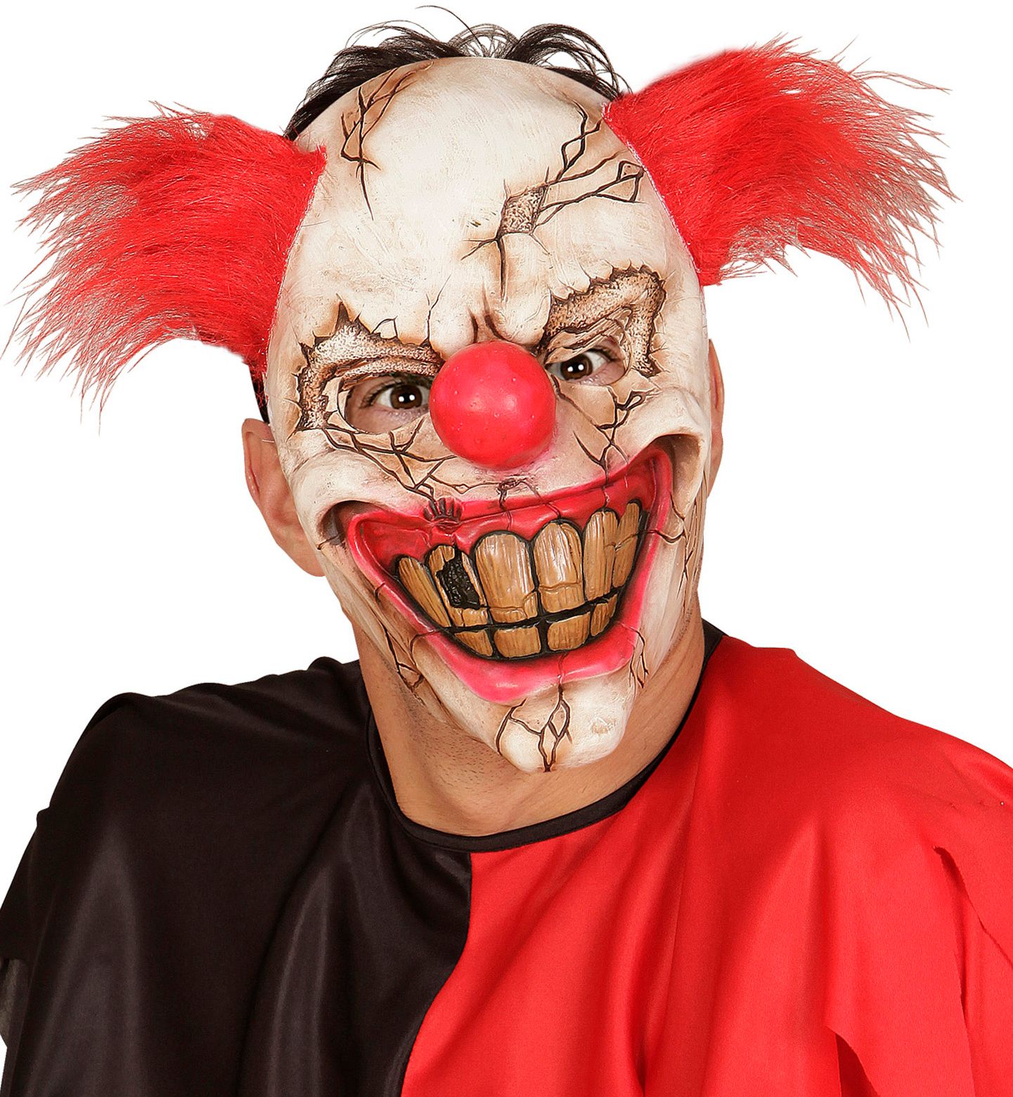 Killer Clown Masker met Rood Haar