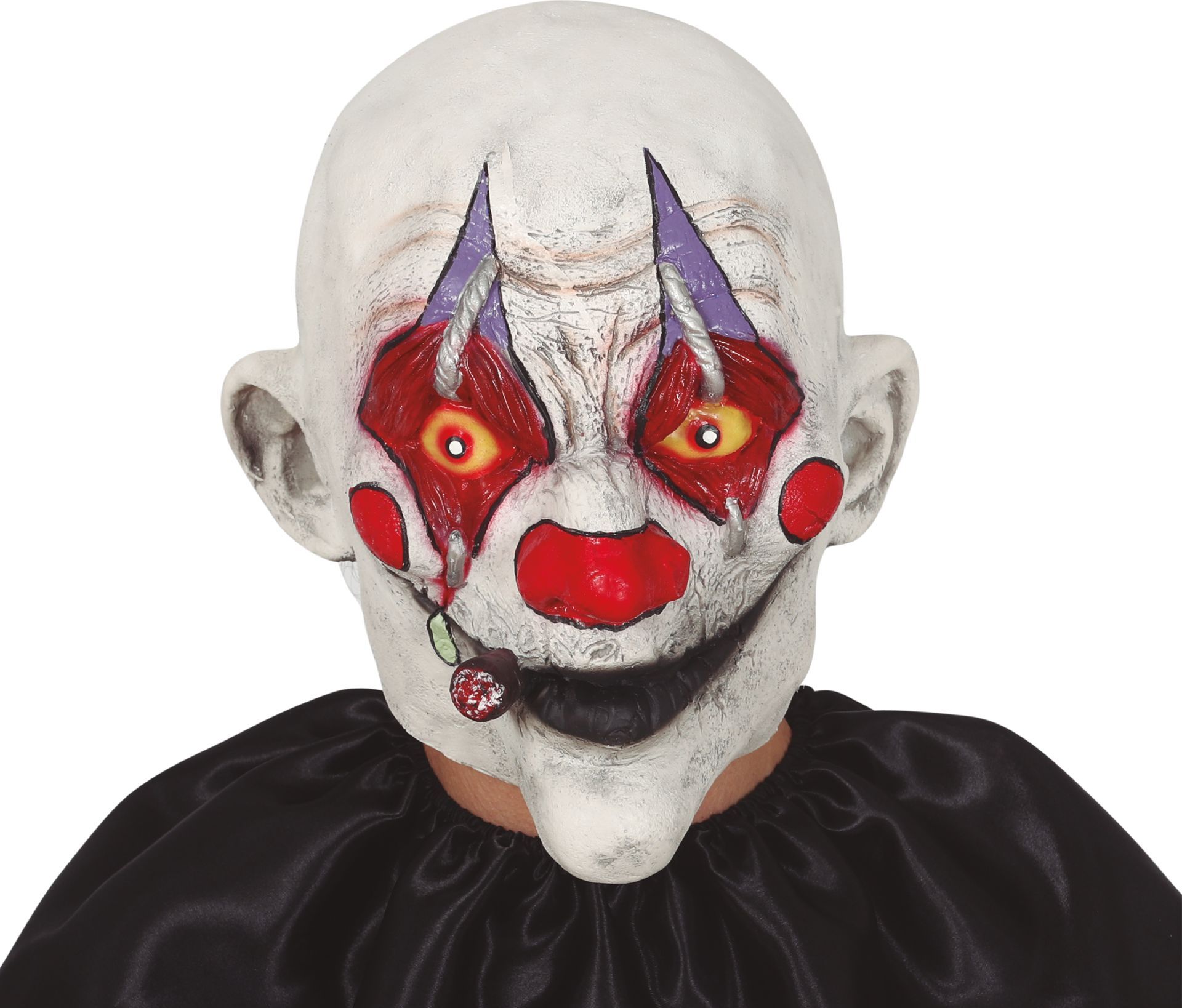 Killer clown masker met sigaar