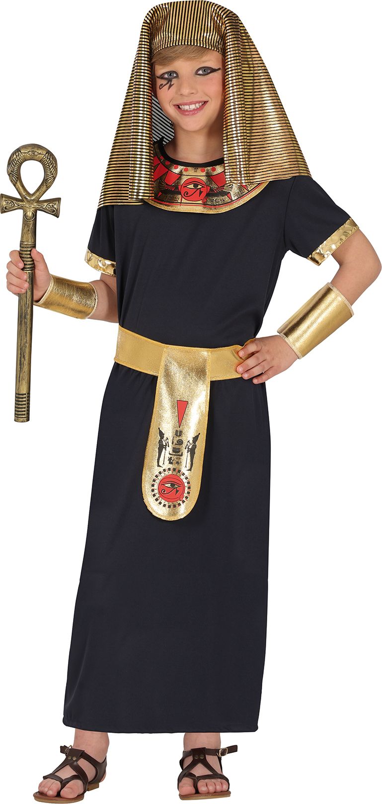 Kinderkostuum Egyptisch Zwart/Goud