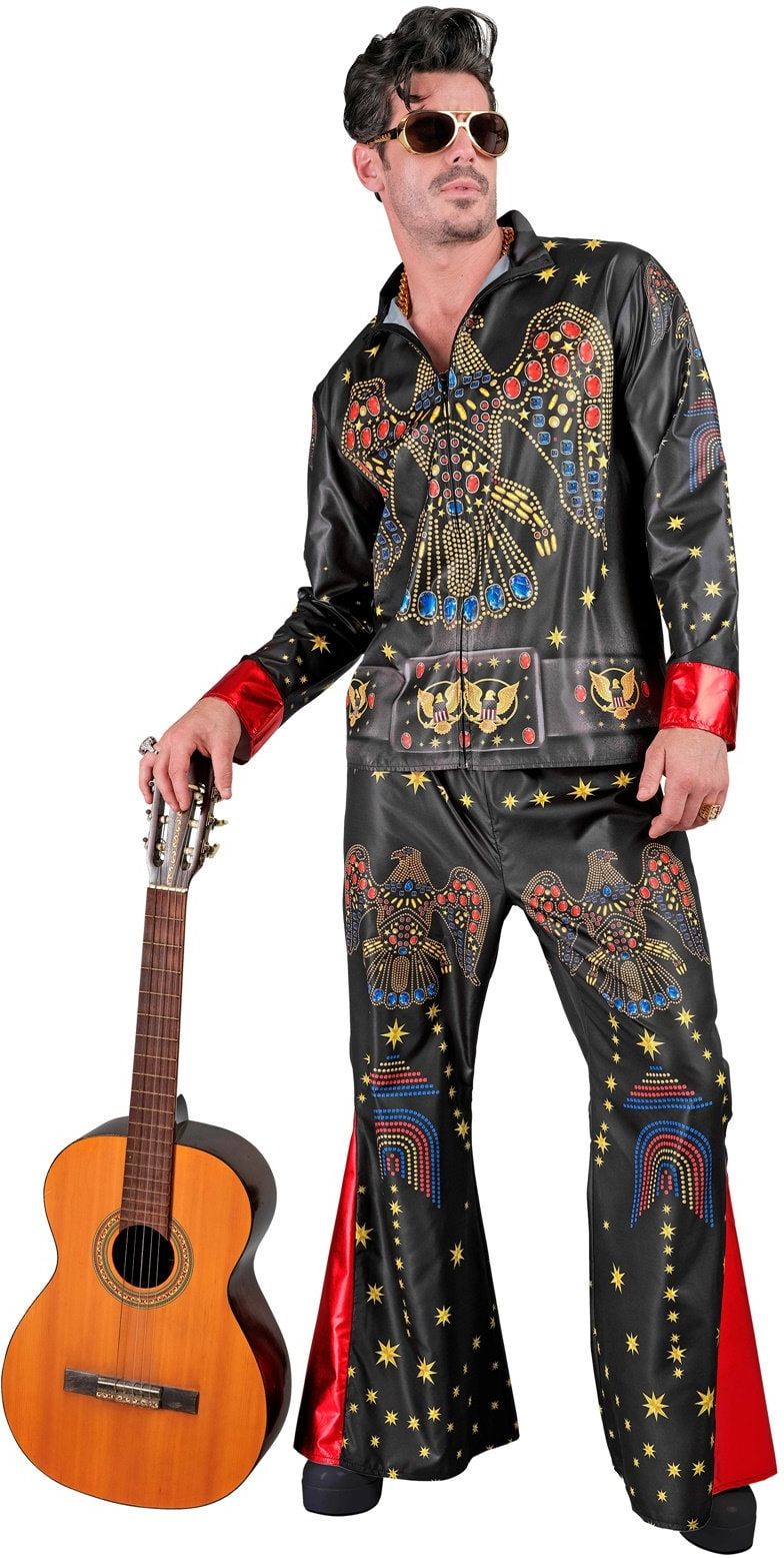 King of Rock & Roll Kostuum Zwart Heren