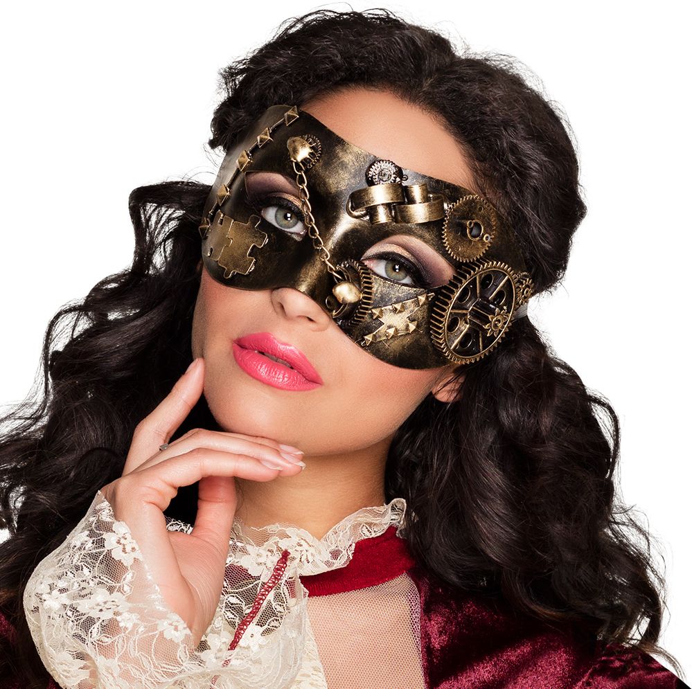 Klassiek bronzen steampunk oogmasker