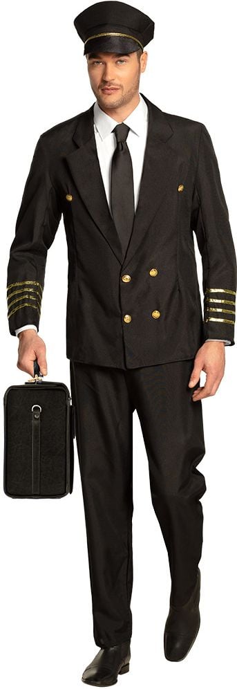 Klassiek zwart piloten kostuum man