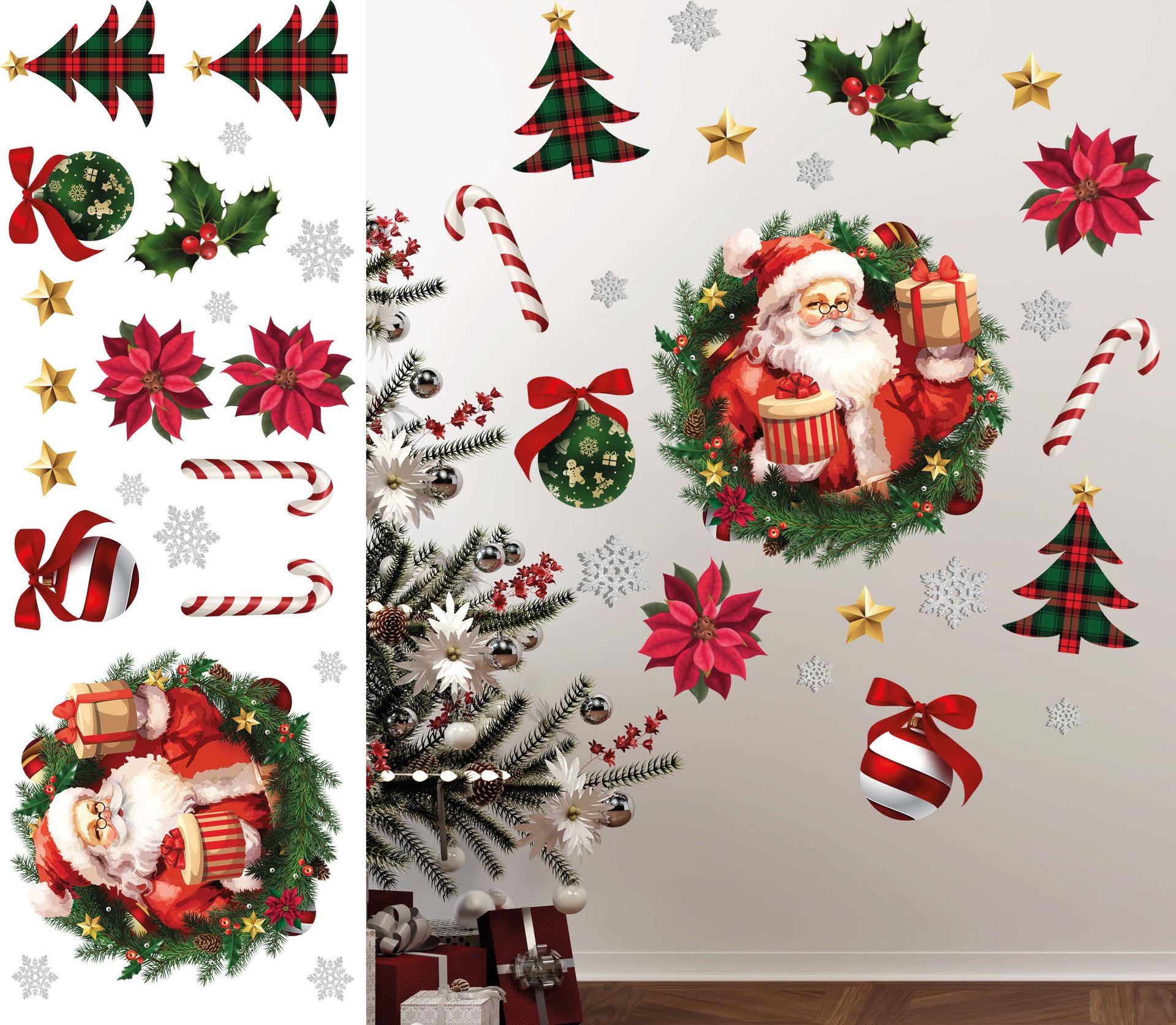 Klassieke Kerstman Muur Stickers