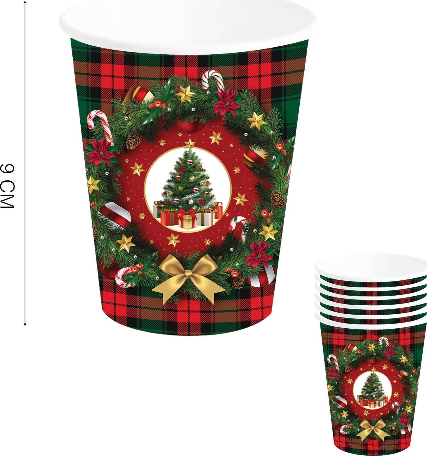 Klassieke Kerstmis Wegwerp Bekertjes 6 Stuks
