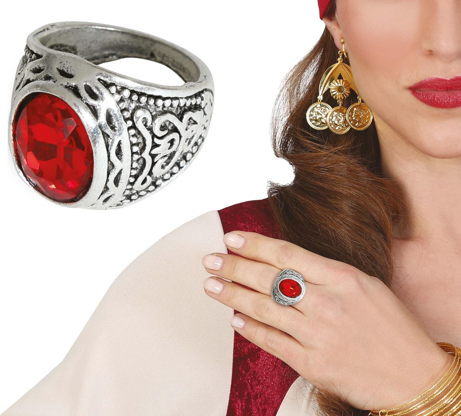 Klassieke Rode Robijn Ring