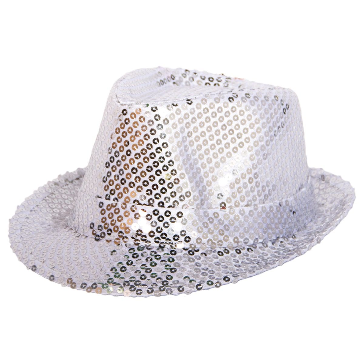 Klassieke zilveren pailletten hoed