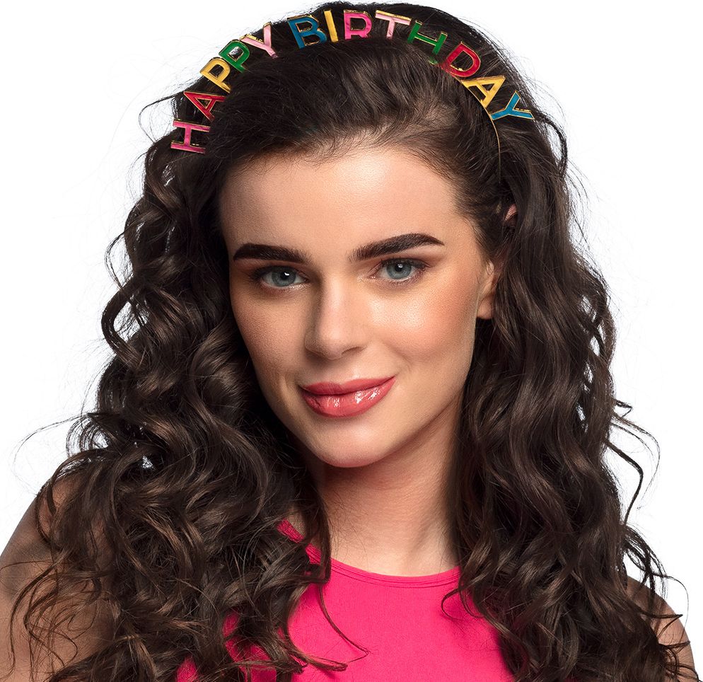 Kleurig Metalen Diadeem 'Happy Birthday'