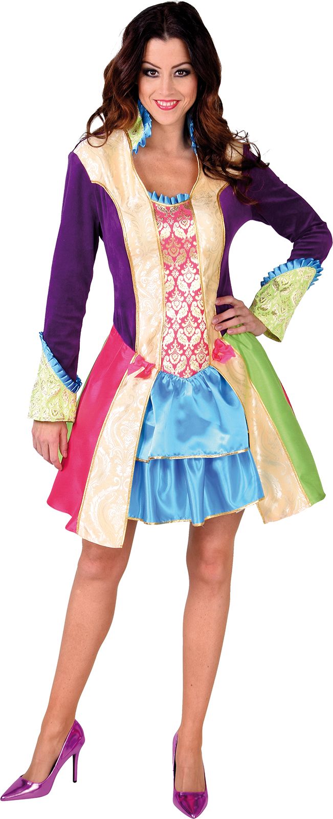 Kleurige Carnavals Jurk Dames