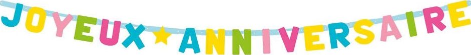 Kleurige Verjaardagsletterslinger 'Joyeux Anniversaire'