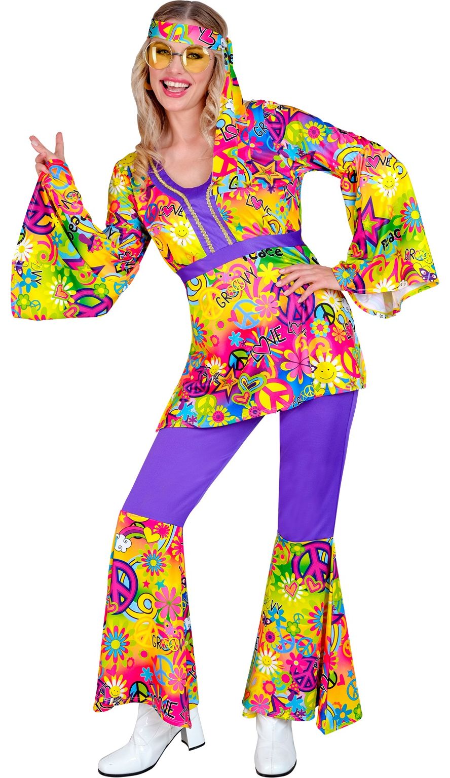 Kleurrijk Groovy Hippie Kostuum Dames