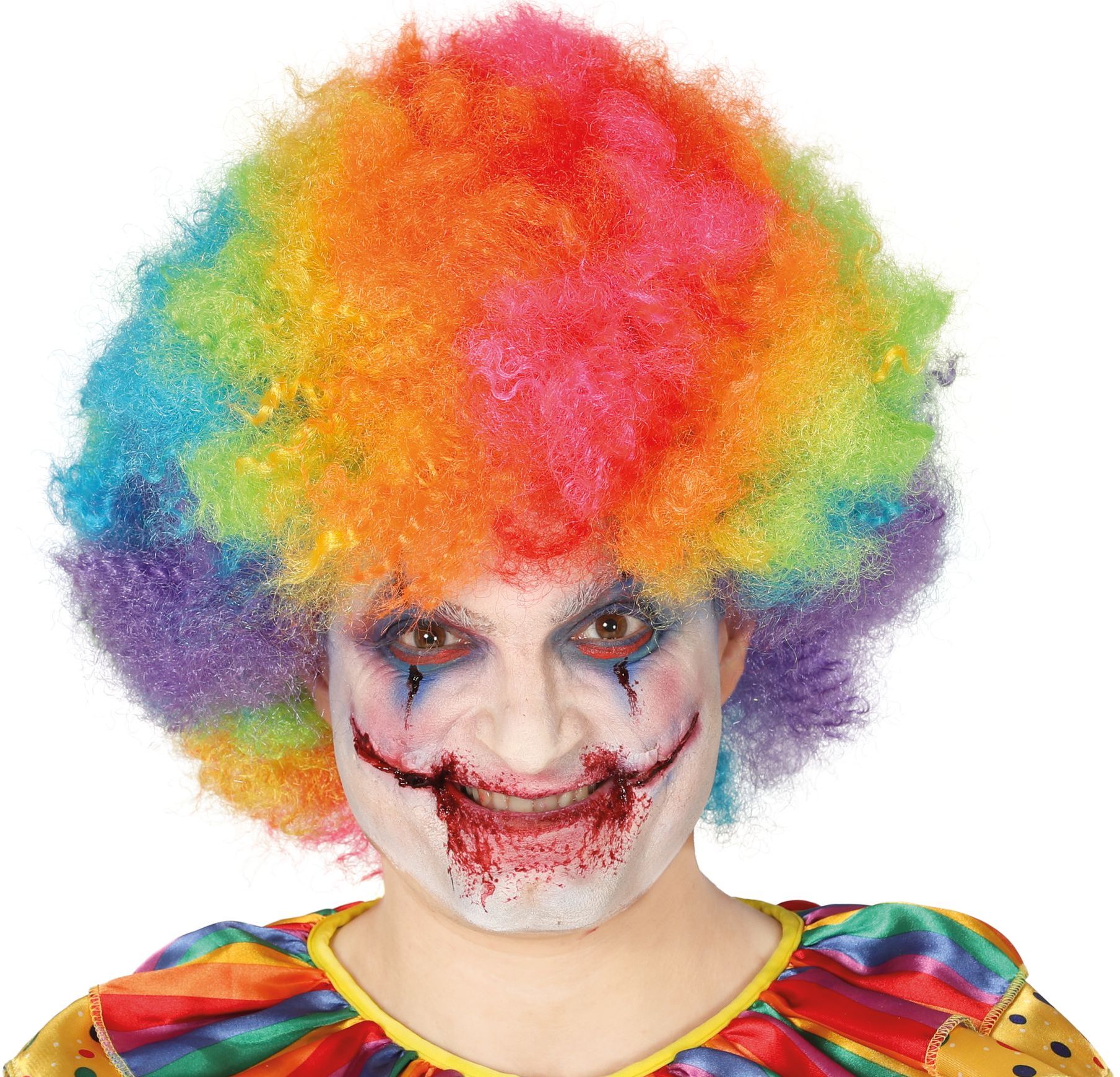 Kleurrijke Afro Pruik Clown