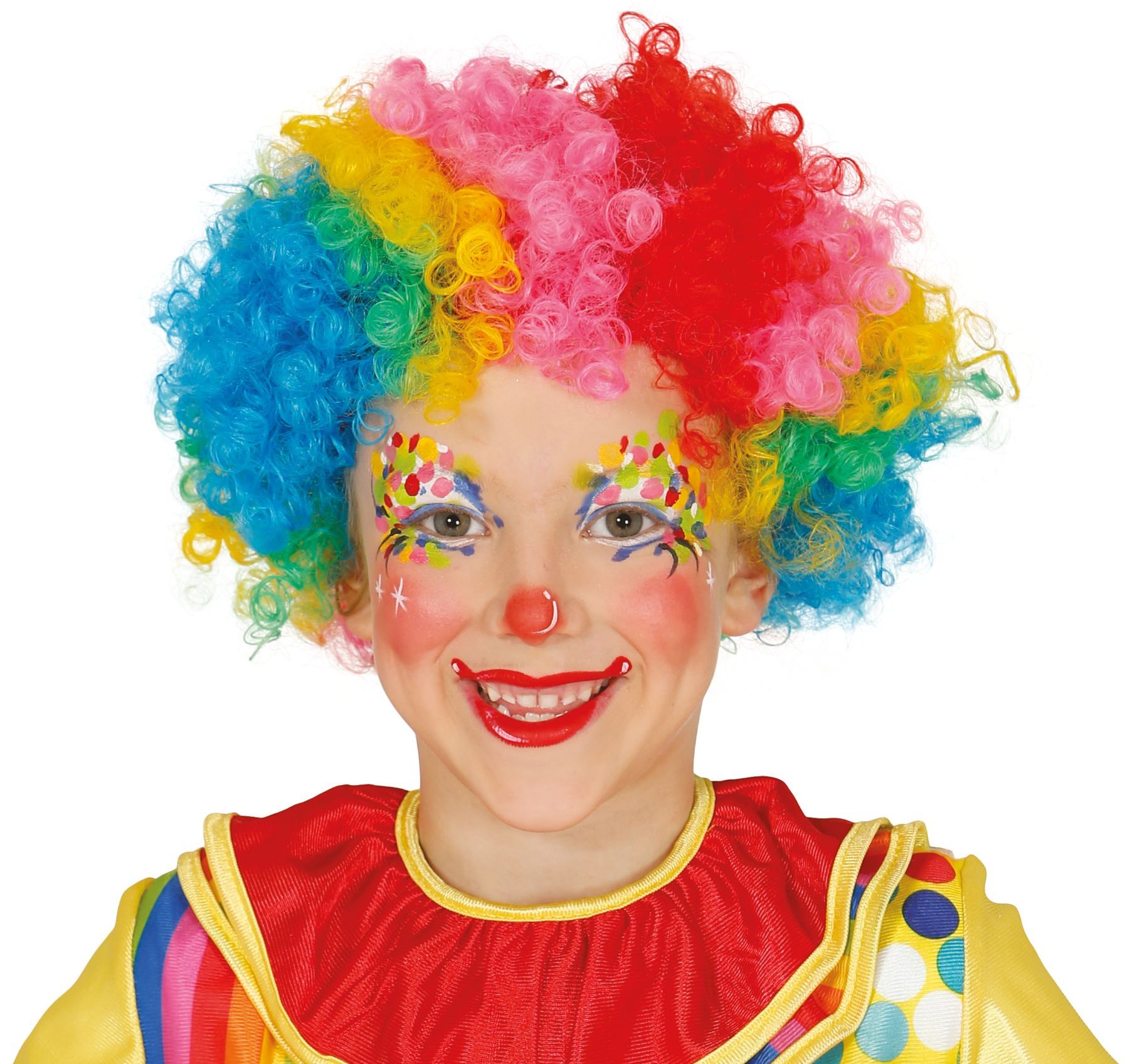 Kleurrijke Clownspruik Krullen Kind