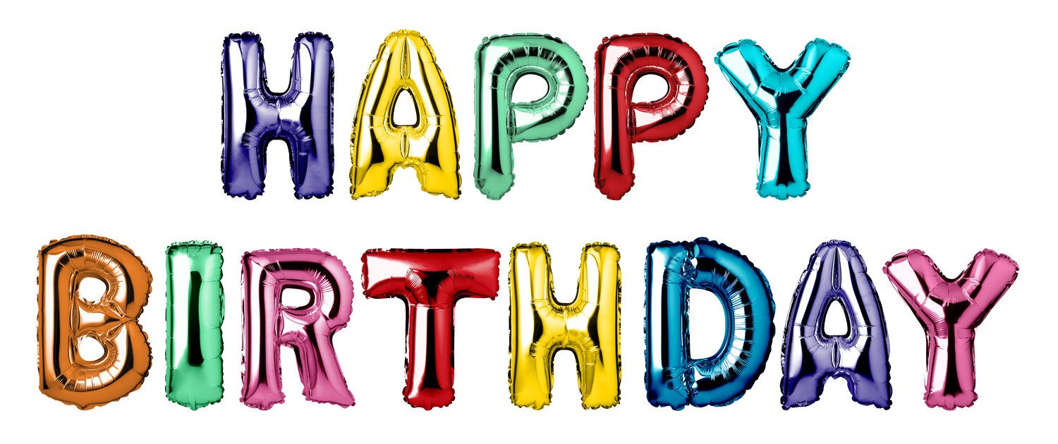 Kleurrijke happy Birthday letter ballonnen