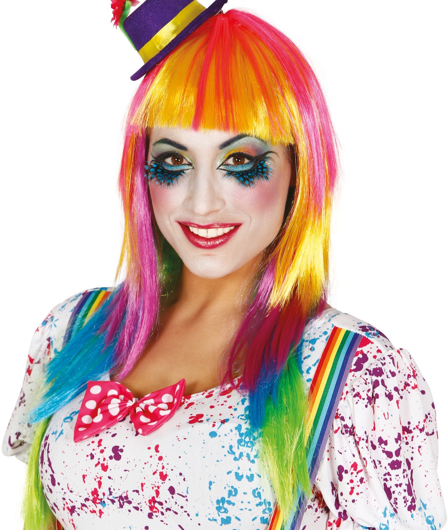 Kleurrijke Lange Clownspruik Dames