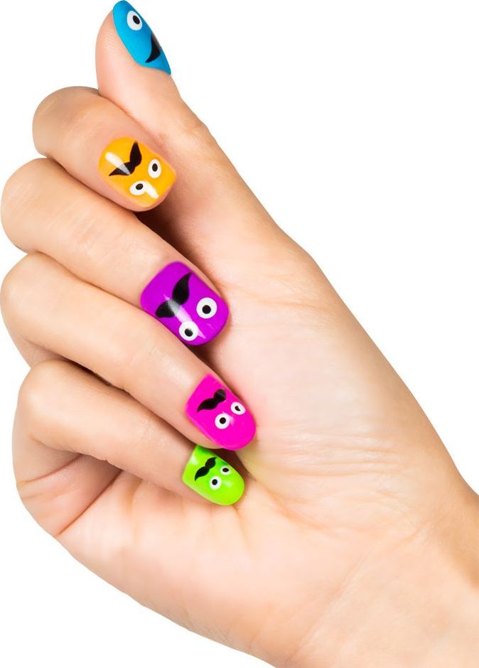 Kleurrijke Mister Moustache Nagels