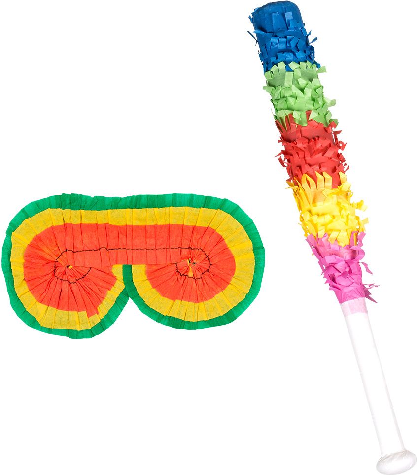 Kleurrijke piñata verjaardag set