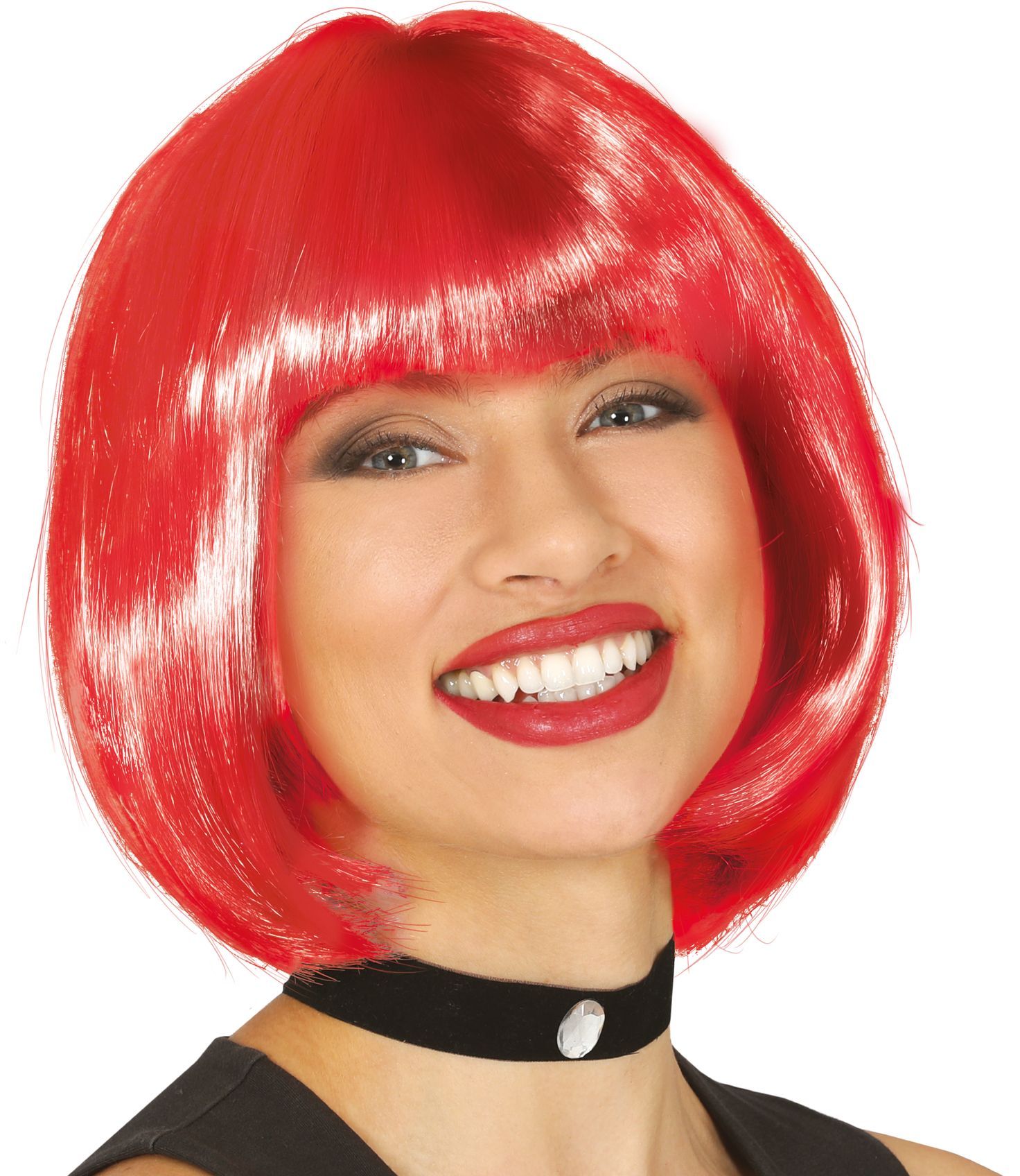 Knalrode Boblijn Pruik Dames