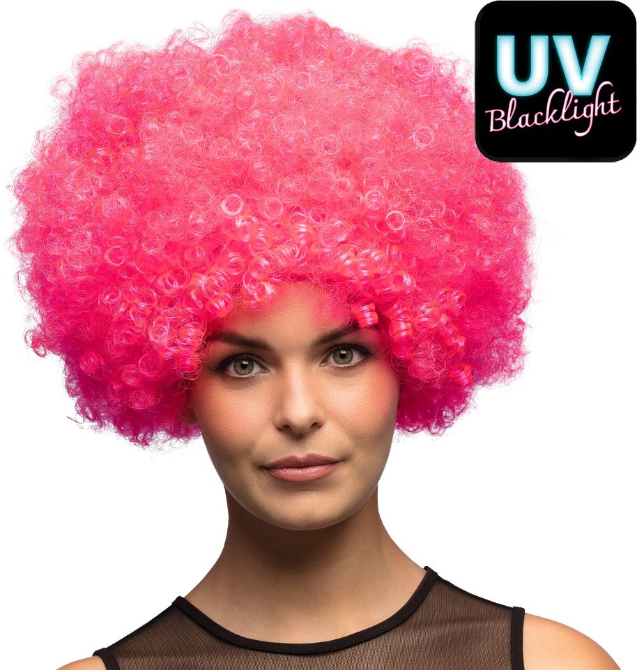 Knalroze 70's Disco Afro Pruik