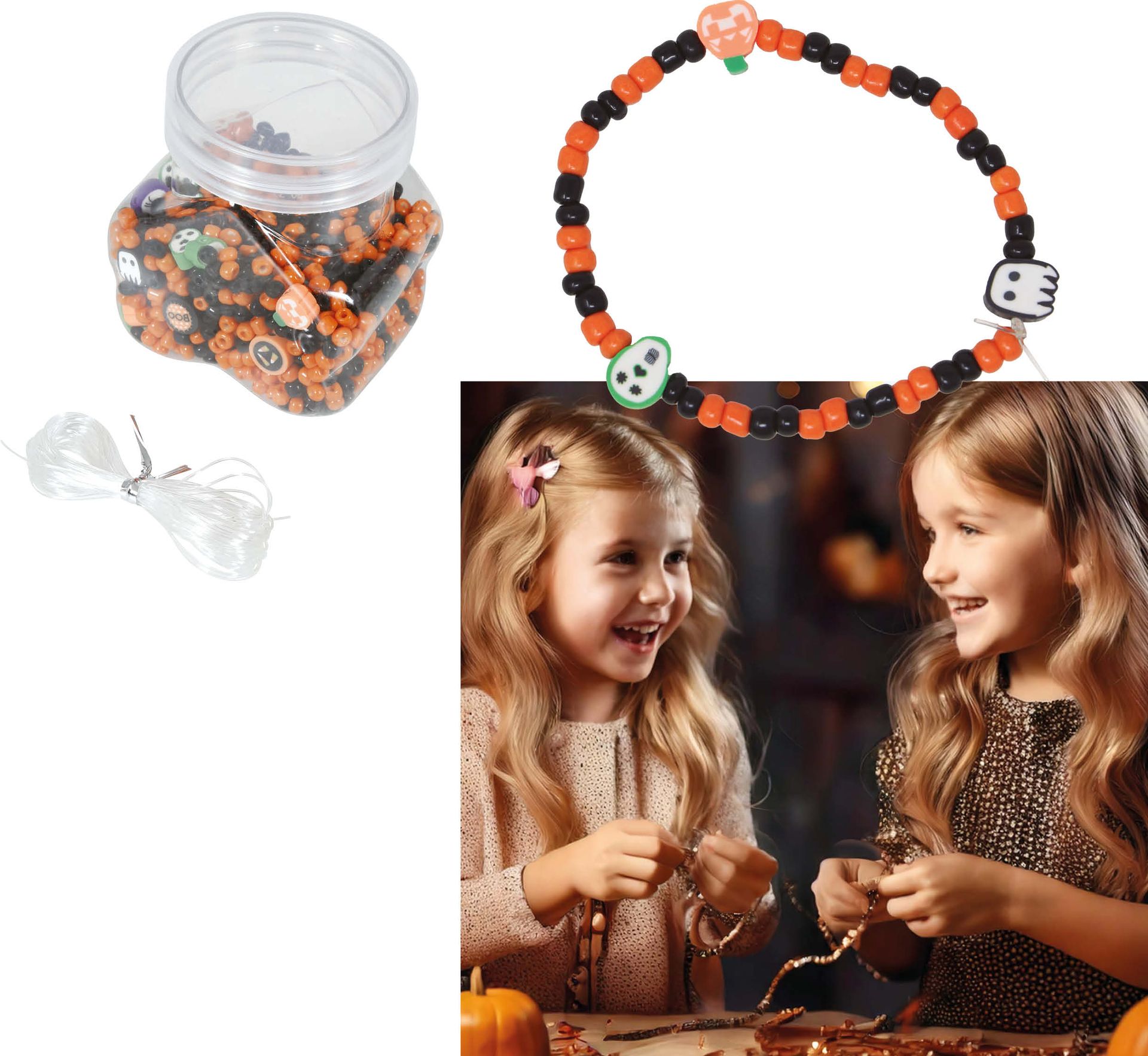 Knutselset Halloween Oranje Armbanden 1300 Stuks