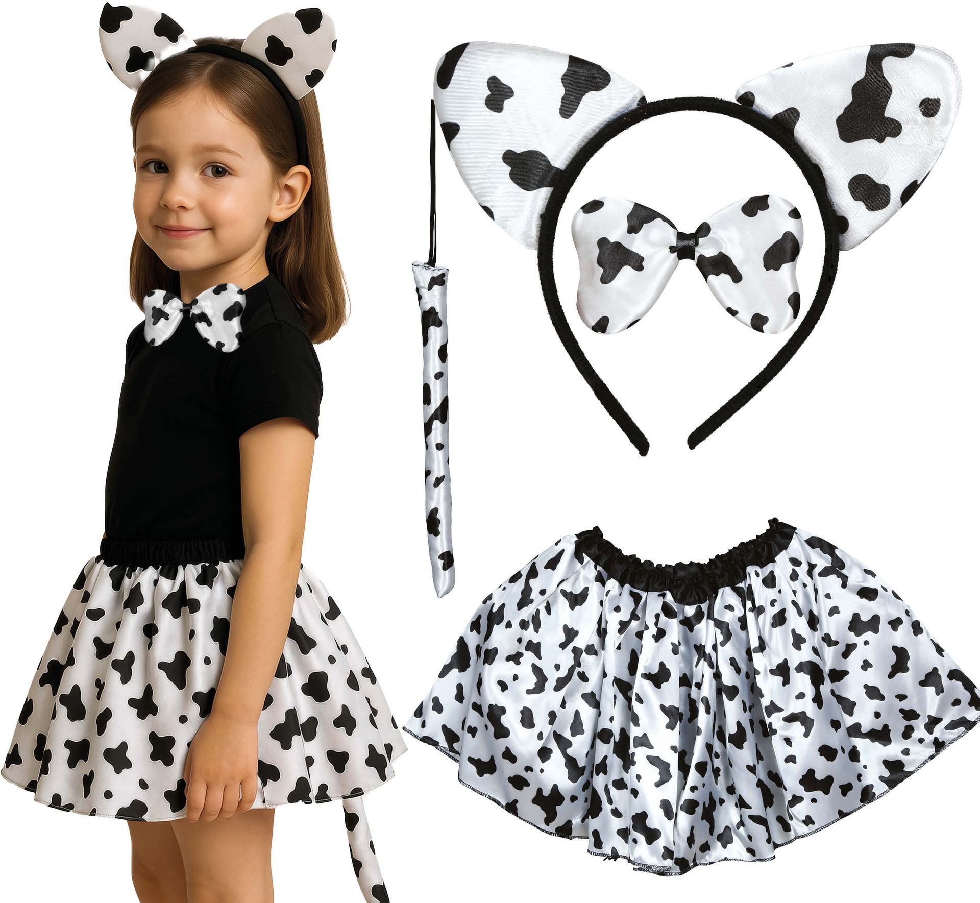 Koeienprint Tutu set Kind